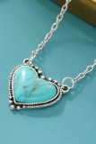 Turquoise Heart Stone Necklace MOQ 5pcs