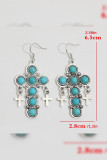 Boho Turquoise Cross Earrings 