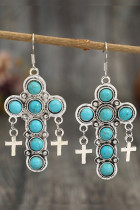 Boho Turquoise Cross Earrings 