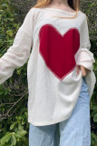 Heart Patchwork Long Sleeves Top