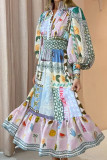 Vintage Boho Splicing Maxi Dress