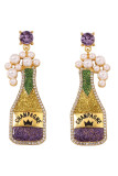 Champagne Crystal Glitter Earrings
