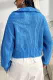 Zipper Turtleneck Knitting Pullover Sweater 