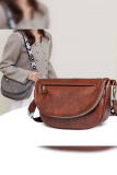 Plain Pu Leather Zipper Shoulder Bag 