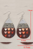 Valentine Heart Leopard PU Earrings 