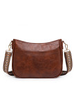 Pu Leather Shoulder Bag with Aztec Straps 