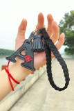 PU Leather Letter Tassle Keychain 