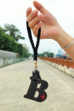 PU Leather Letter Tassle Keychain 