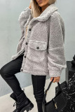 Winter Buttoned Pockets Fleece Coat 