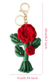 Knit Rose Keychain MOQ 5pcs