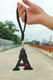 PU Leather Letter Tassle Keychain 