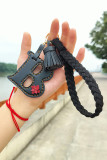 PU Leather Letter Tassle Keychain 