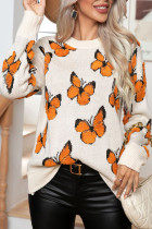 Butterfly Knit Pullover Sweater
