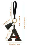 PU Leather Letter Tassle Keychain 