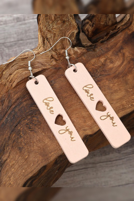 Valentines Day Wooden Earrings 