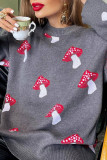 Mushroom Knit Pullover Sweater