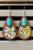 Western Turquoise Leopard Earrings 