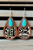 Western Turquoise Leopard Earrings 