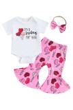 Valentine Heart Print Baby Romper and Bell Pants 2pcs Set