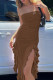 Off Shoulder Ripped Smocked Dress 