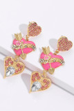 Alloy Heart Valentine Earrings MOQ 5pcs