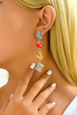 Alloy Love Earrings MOQ 5pcs