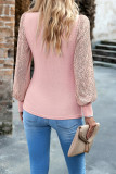 Puff Sequin Sleeves Knit Long Sleeves Top