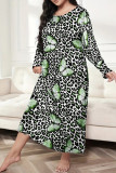 Butterfly Heart Print Plus Size Dress 