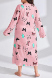 Butterfly Heart Print Plus Size Dress 
