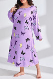 Butterfly Heart Print Plus Size Dress 