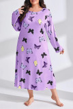Butterfly Heart Print Plus Size Dress 