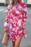 Long Sleeves Printing Splicing Dress 
