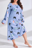 Butterfly Heart Print Plus Size Dress 
