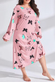 Butterfly Heart Print Plus Size Dress 