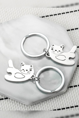 Metal Cat Keychain 