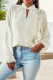 Apricot Texture Hollow Out High Collar Puff Blouse