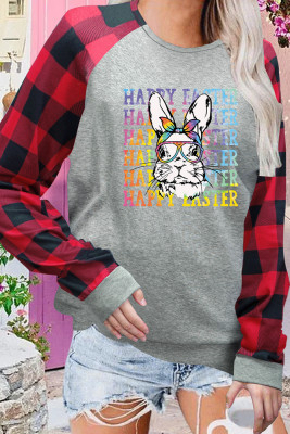 Retro Easter Bunny Reglan Long Sleeves Top
