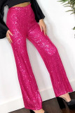 Sequin Glitter Straight Pants 