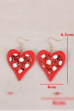 Valentine Glitter Heart PU Earrings 