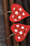 Valentine Glitter Heart PU Earrings 
