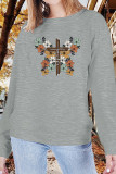Flower Butterfly Faith Long Sleeve Sweatshirts Women Boutique Wholesale