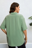 Plus Size Green V Neck Shirt 