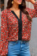 Red V Neck Printing Shirt