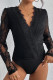 Black Lace Mesh See Through Bodysuit 
