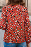 Red V Neck Printing Shirt
