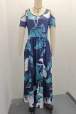Cold Shoulder Floral Maxi Dress 