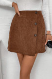 Brown Corduroy Skirt Dress 