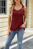 Plain Metal Hook Texture Tank Top