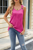 Plain Metal Hook Texture Tank Top