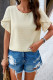 Short Sleeves Swiss Dot Plain Top 